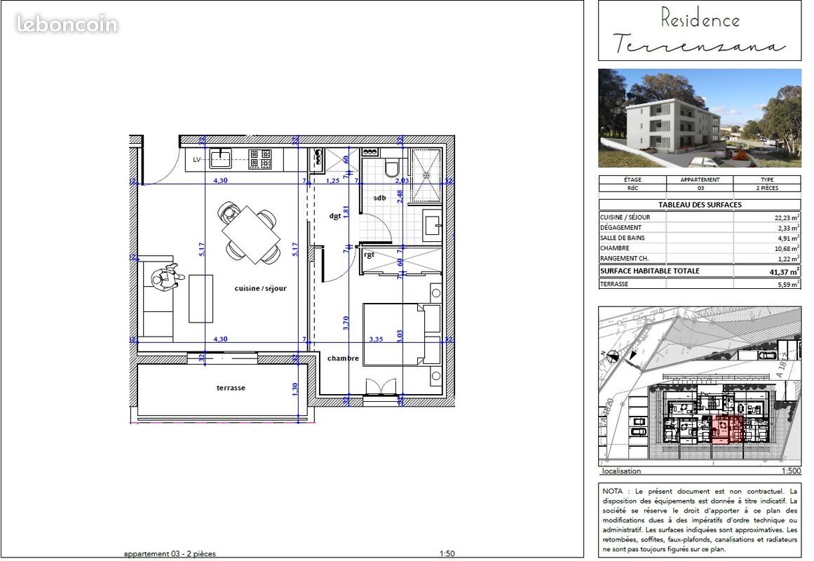 Appartement à vendre, 41m², Aléria