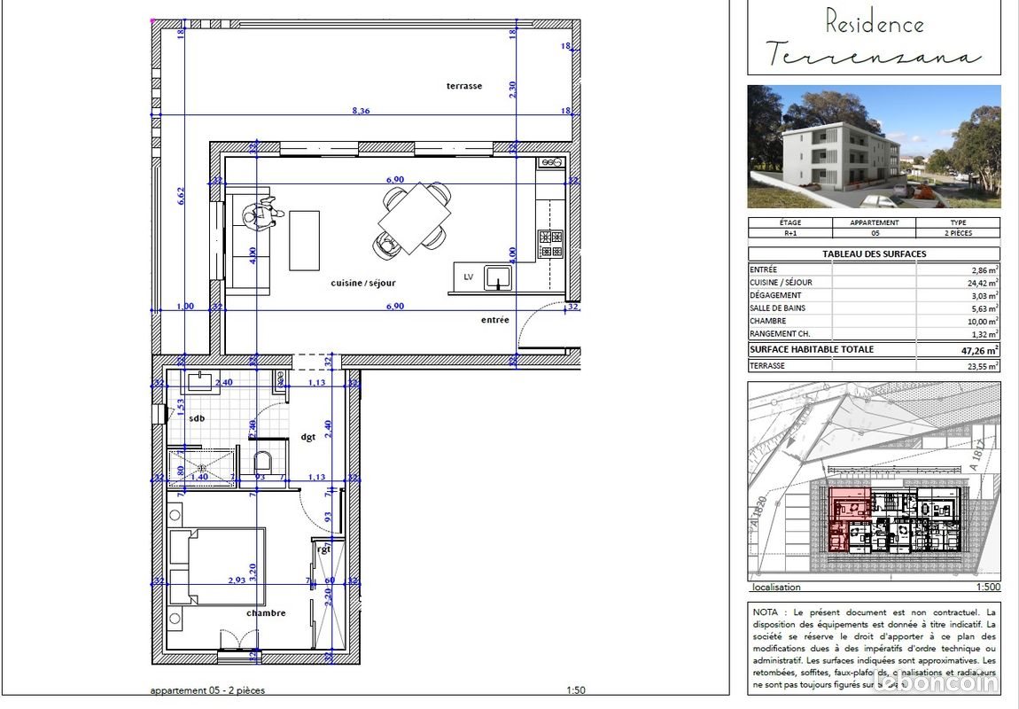 Appartement à vendre, 41m², Aléria