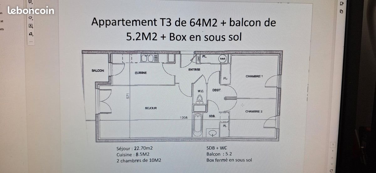 Appartement à louer, 64m², La Tour-du-Pin