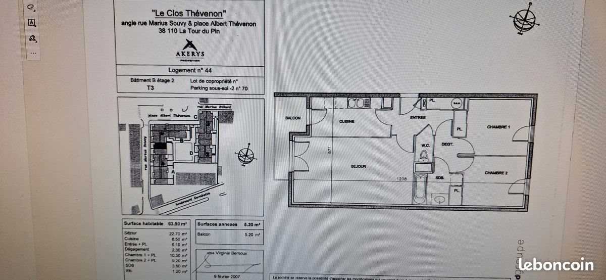 Appartement à louer, 64m², La Tour-du-Pin