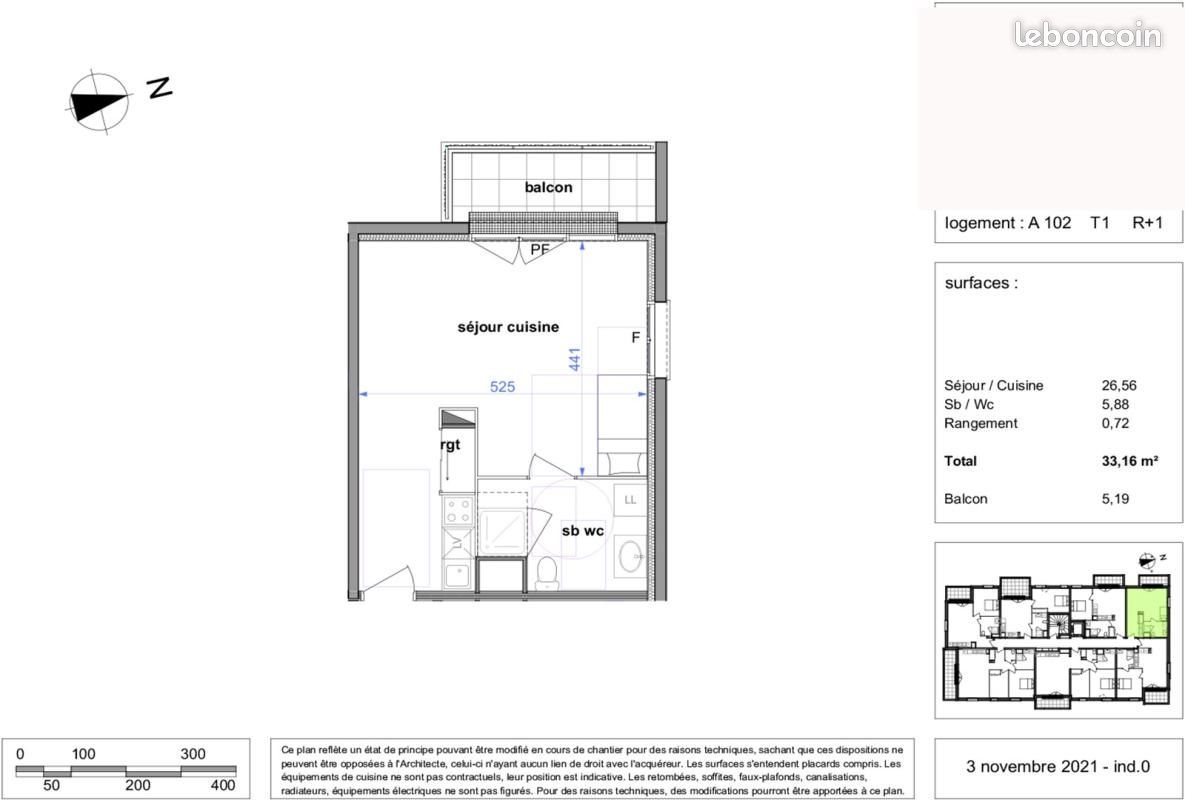 Appartement à louer, 33m², Maromme