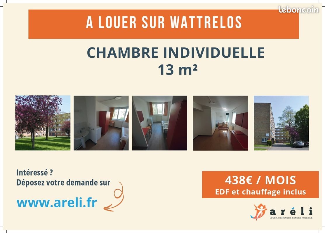 Appartement à louer, 13m², Wattrelos