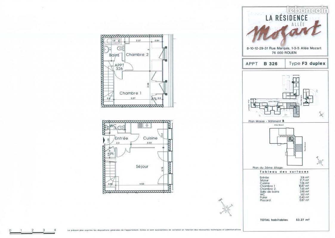 Appartement à louer, 53m², Rouen