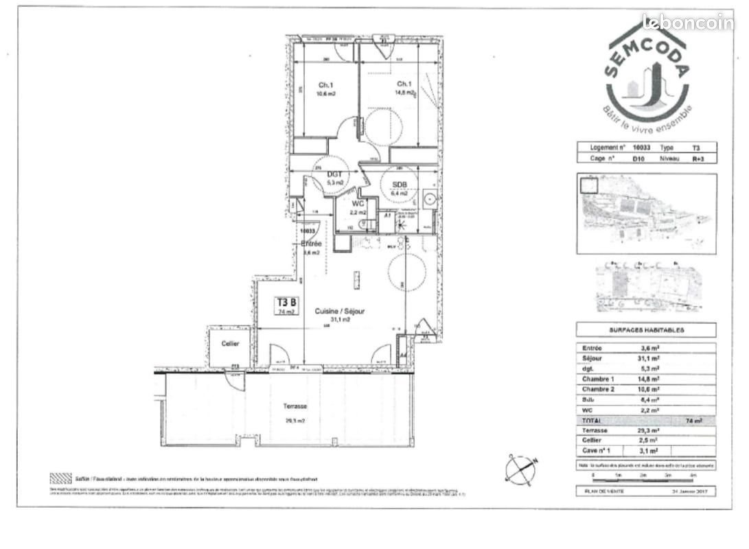 Appartement à louer, 74m², L'Arbresle