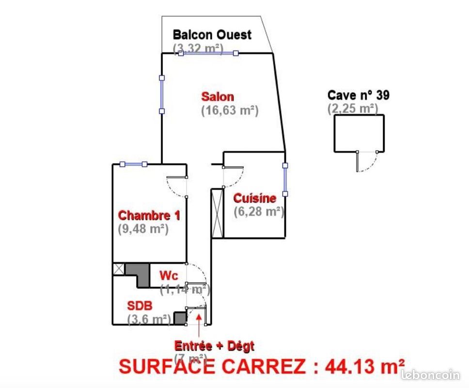 Appartement à louer, 44m², Grenoble