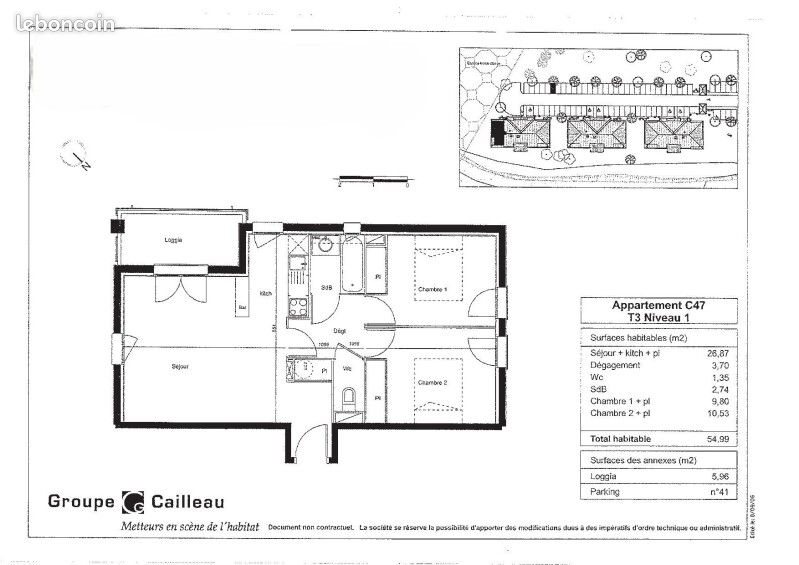 Appartement à louer, 54m², Terrasson-Lavilledieu