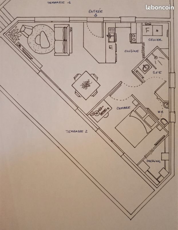 Appartement à louer, 55m², Léognan