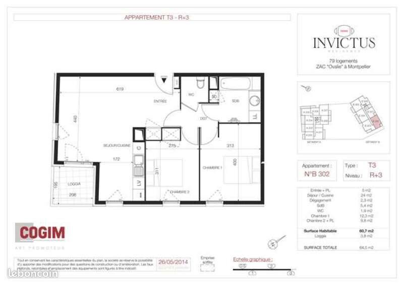 Appartement à louer, 60m², Montpellier