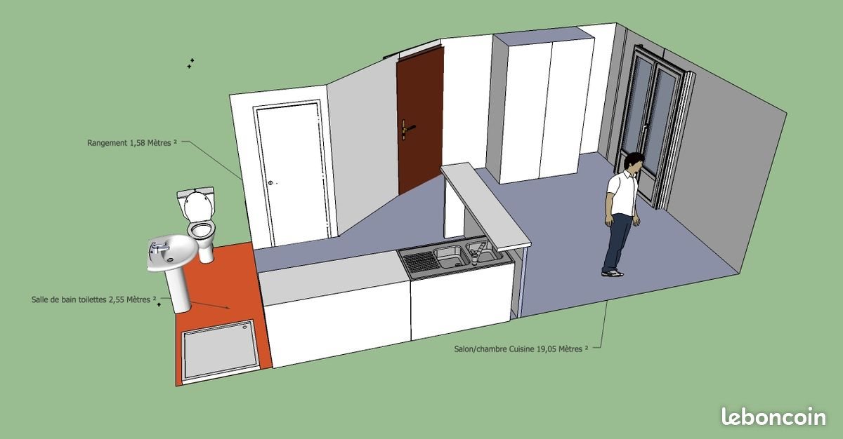 Appartement à louer, 21m², Vendémian