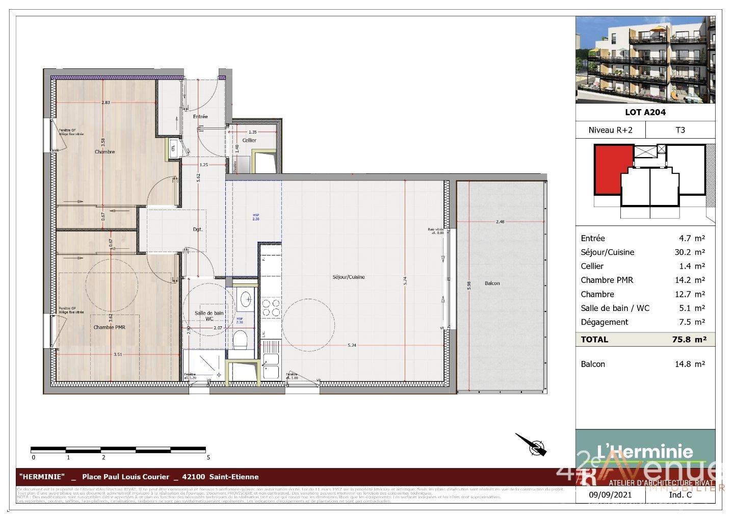 Appartement à vendre, 76m², Saint-Etienne