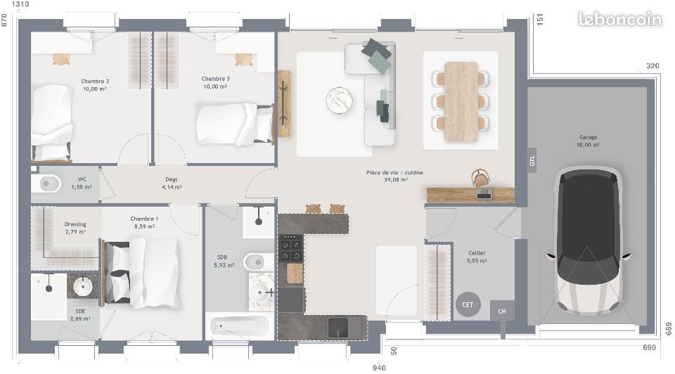 Maison à vendre, 90m², Humbert