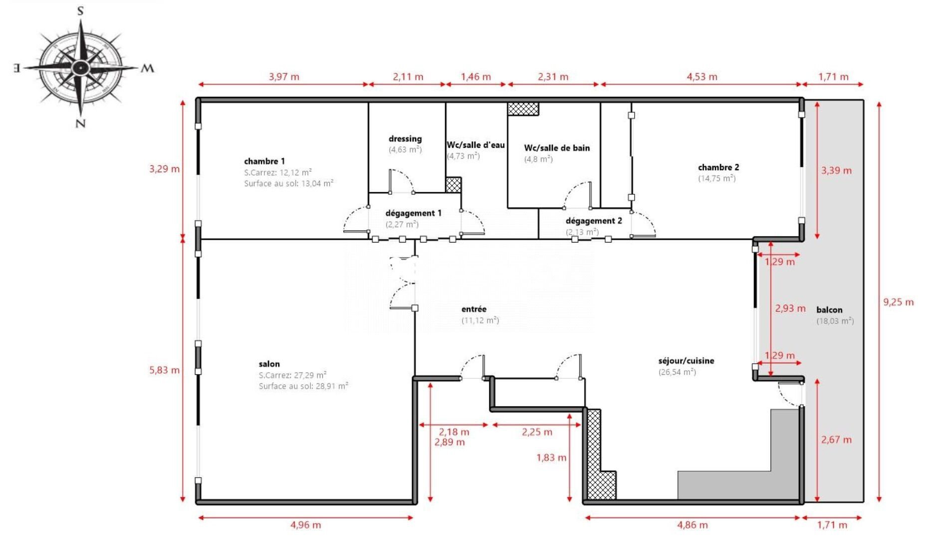Appartement à vendre, 110m², Marseille 8ème