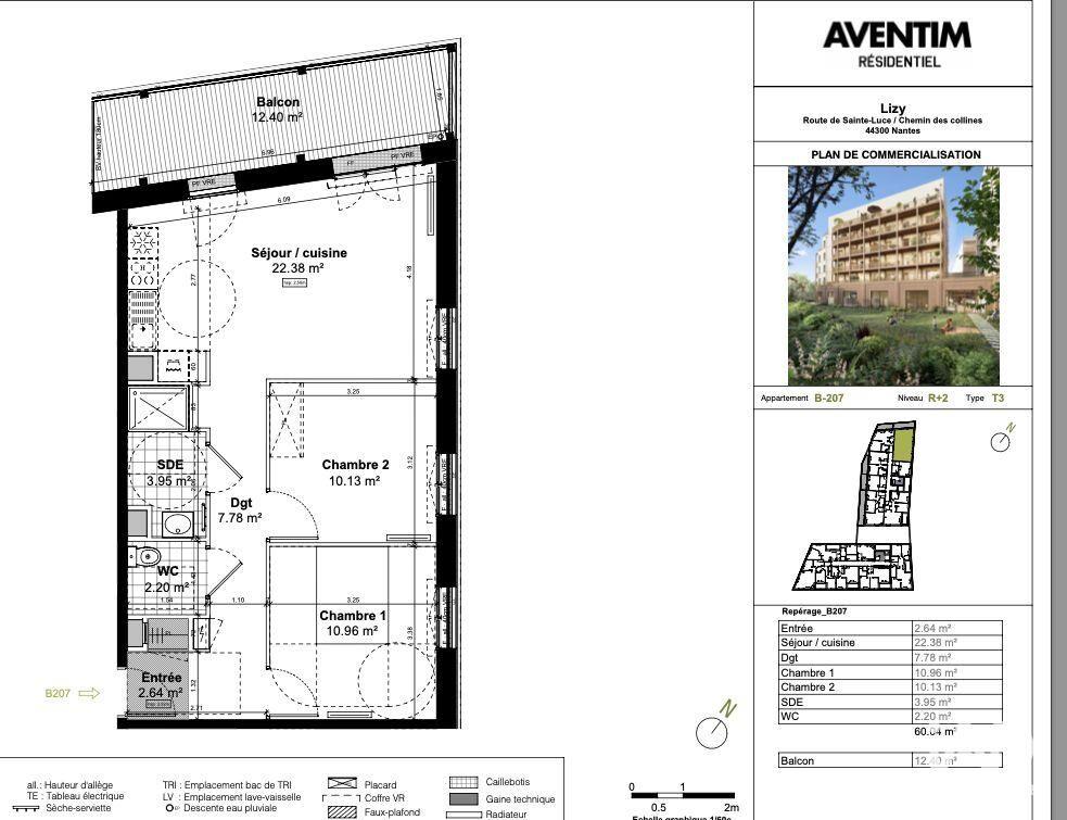 Appartement à vendre, 60m², Nantes
