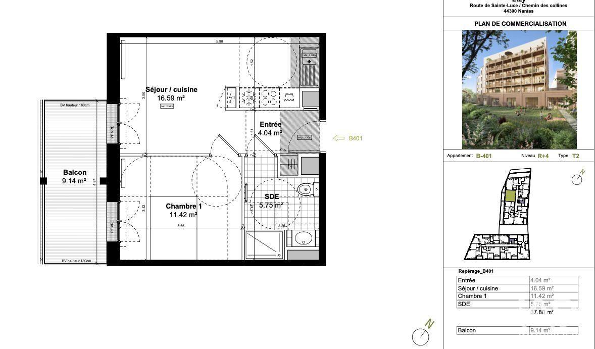 Appartement à vendre, 37m², Nantes