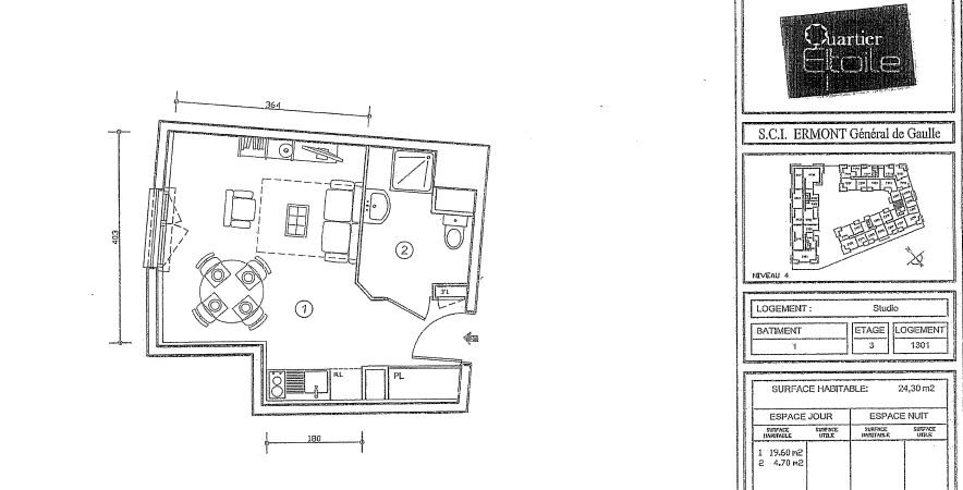 Appartement à louer, 23m², Ermont