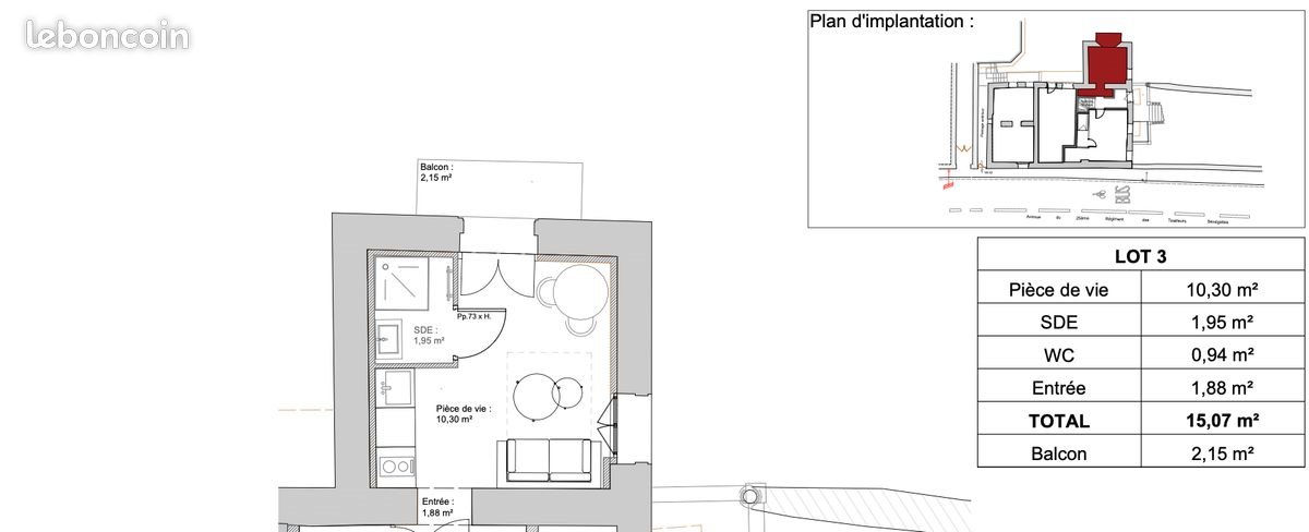 Appartement à vendre, 15m², Lyon 9ème