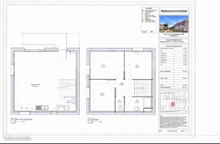 Appartement à vendre, 80m², Leudeville