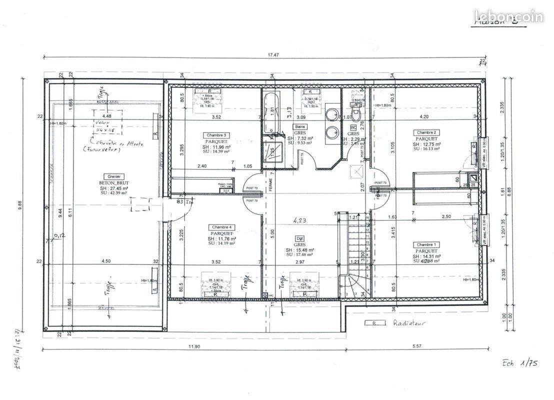 Maison à louer, 196m², Villefargeau