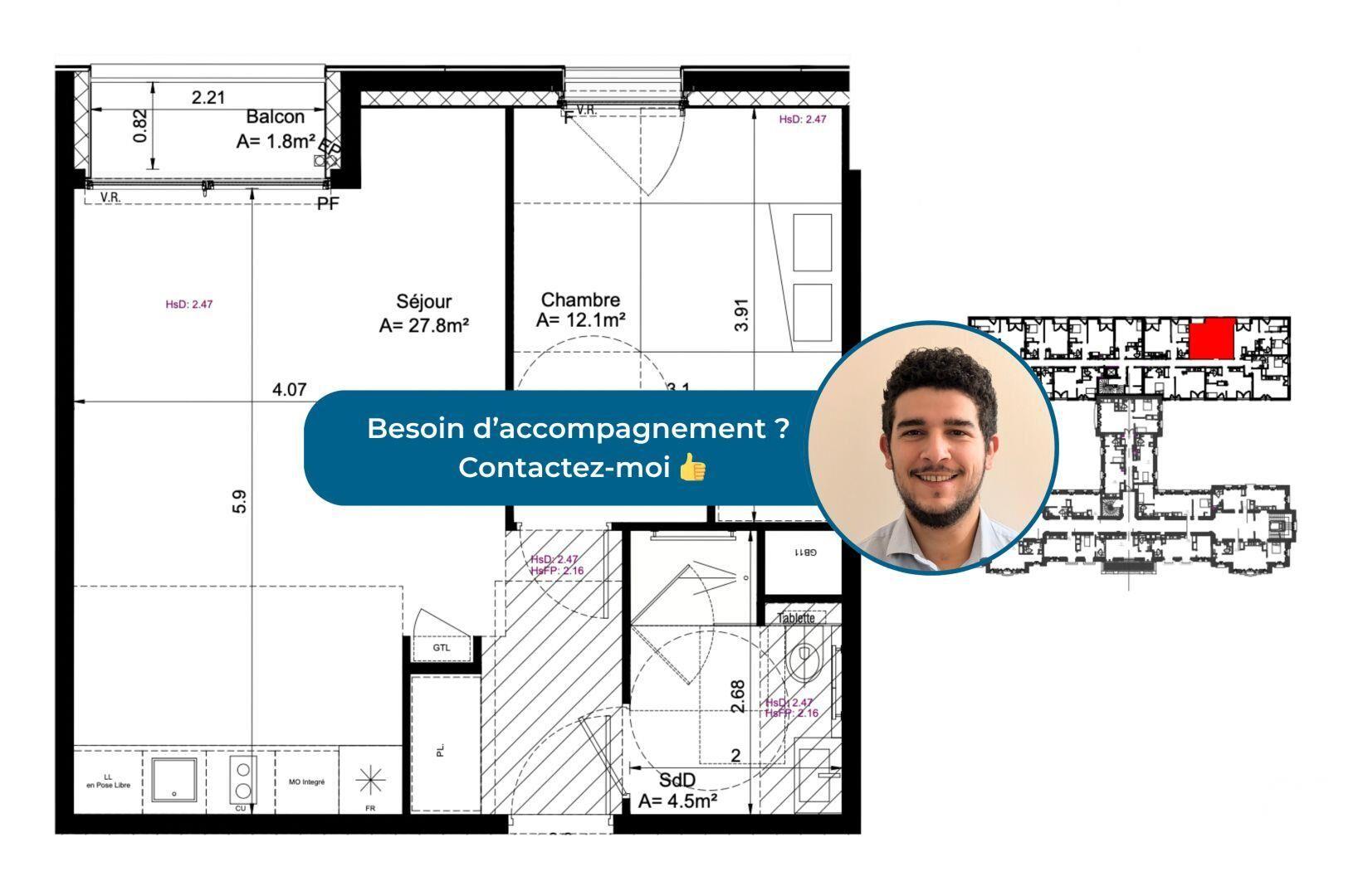 Appartement à vendre, 44m², Clermont-Ferrand