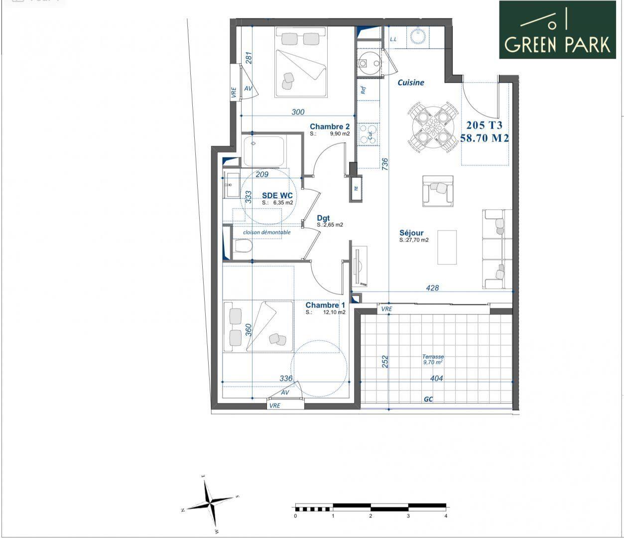 Appartement à vendre, 58m², Toulon