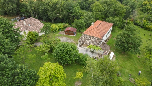 Set of two stone houses.