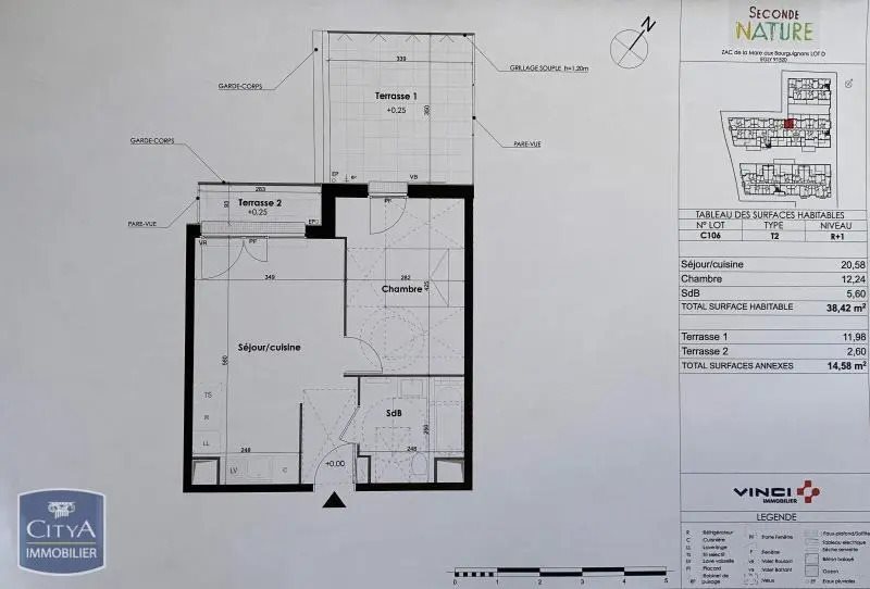 Appartement à louer, 38m², Egly