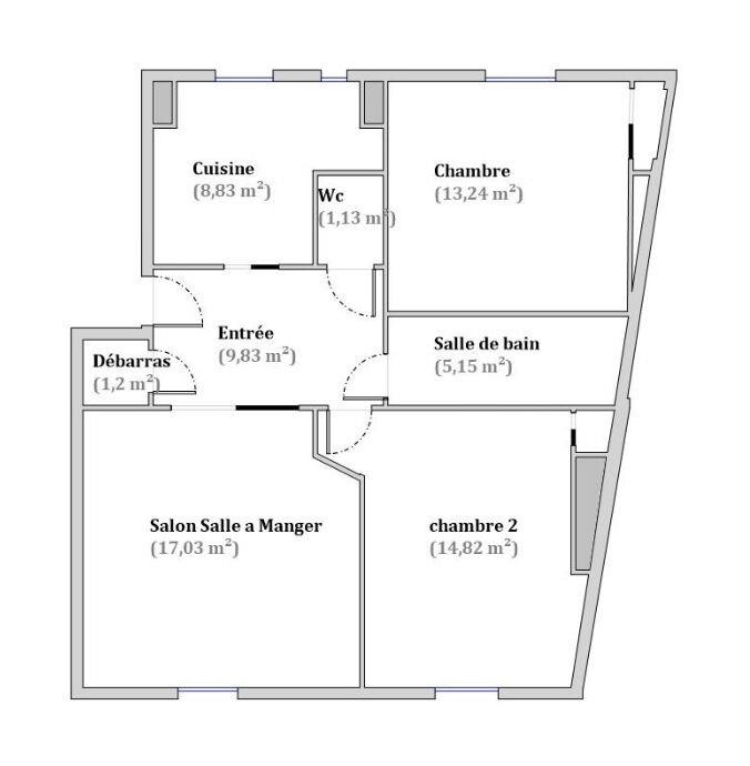 Appartement à vendre, 72m², Paris 11ème