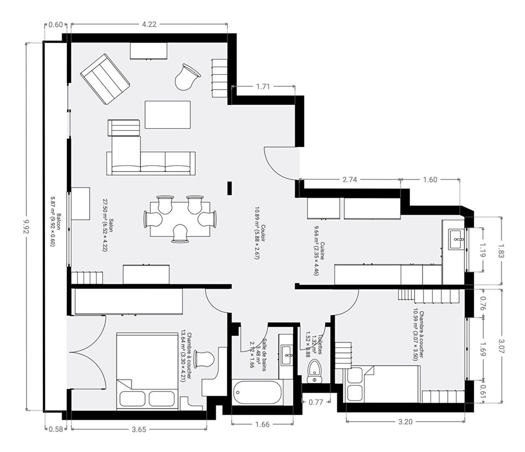 Appartement à vendre, 80m², Paris 12ème