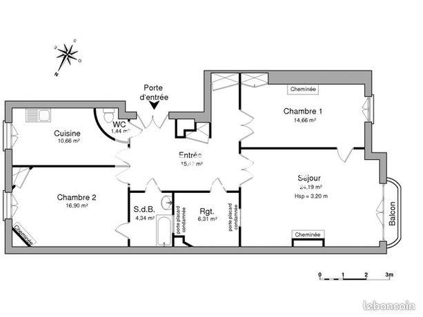 Appartement à louer, 94m², Lyon 3ème