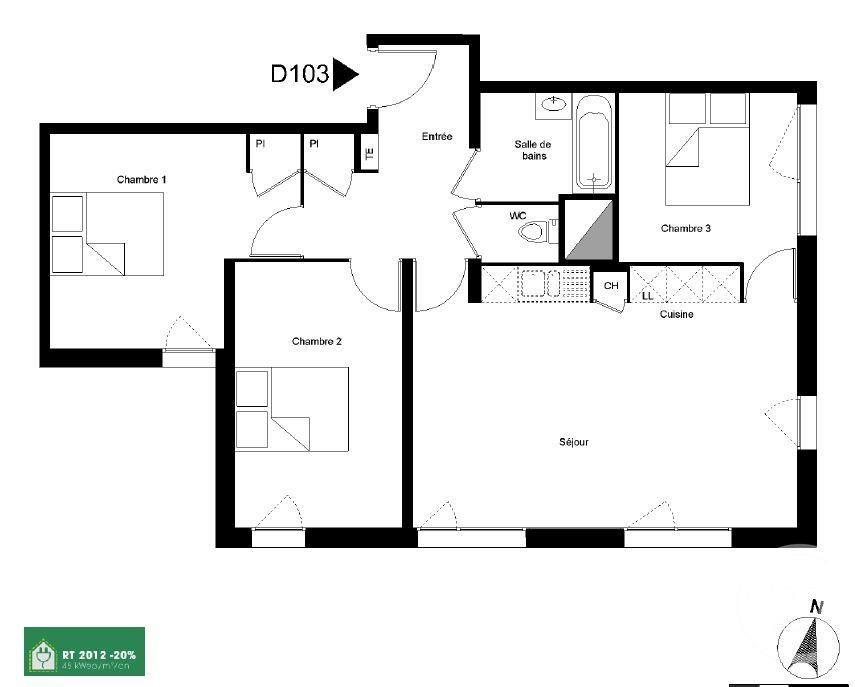 Appartement à louer, 74m², Grenoble