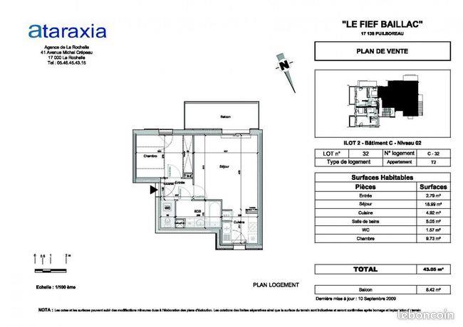 Appartement à louer, 43m², Puilboreau