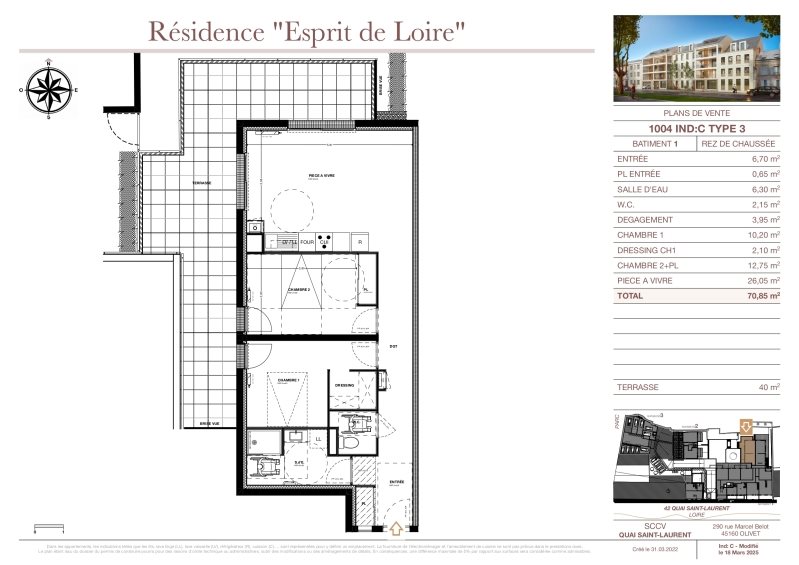 Appartement à louer, 70m², Orléans