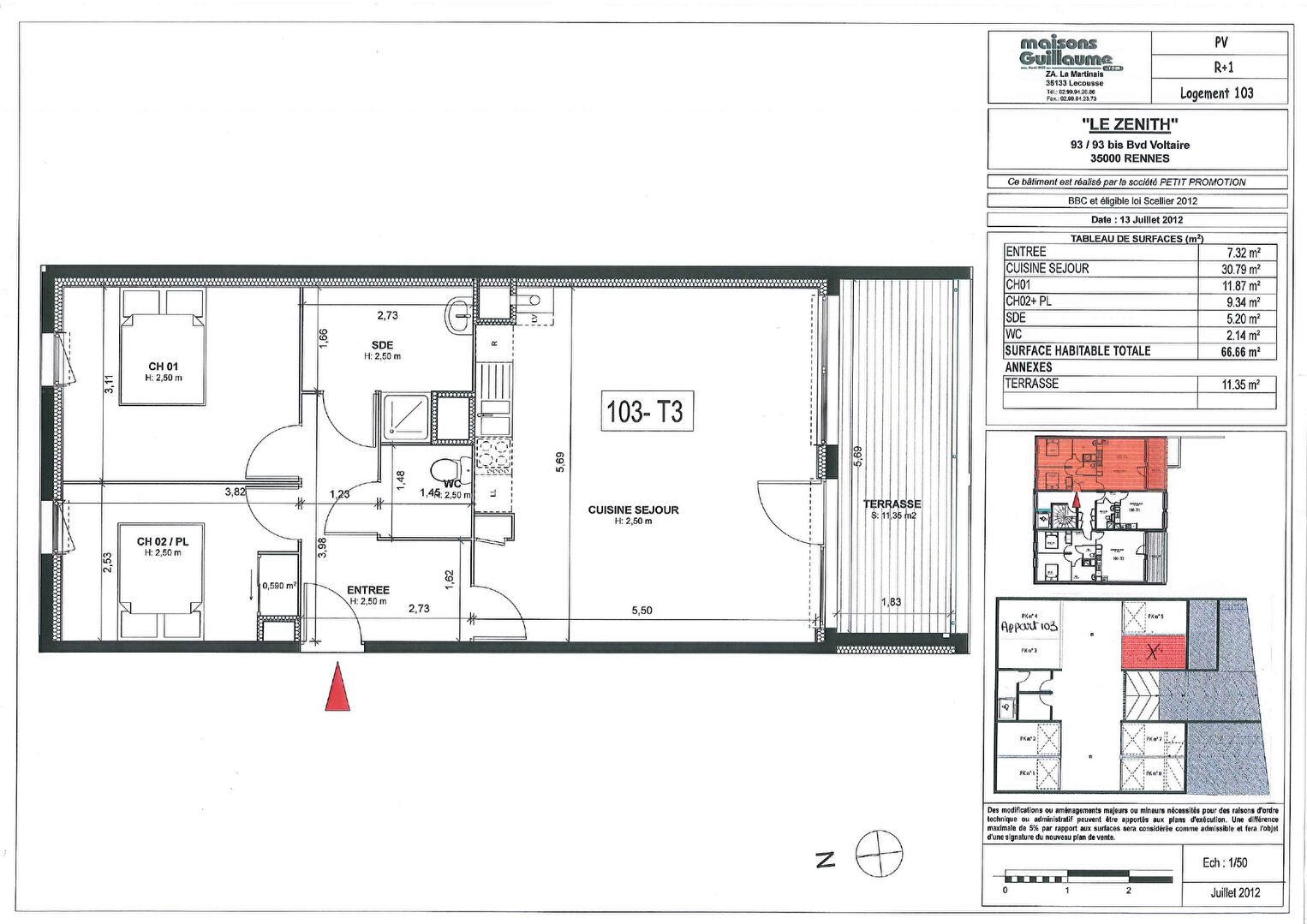 Appartement à louer, 66m², Rennes