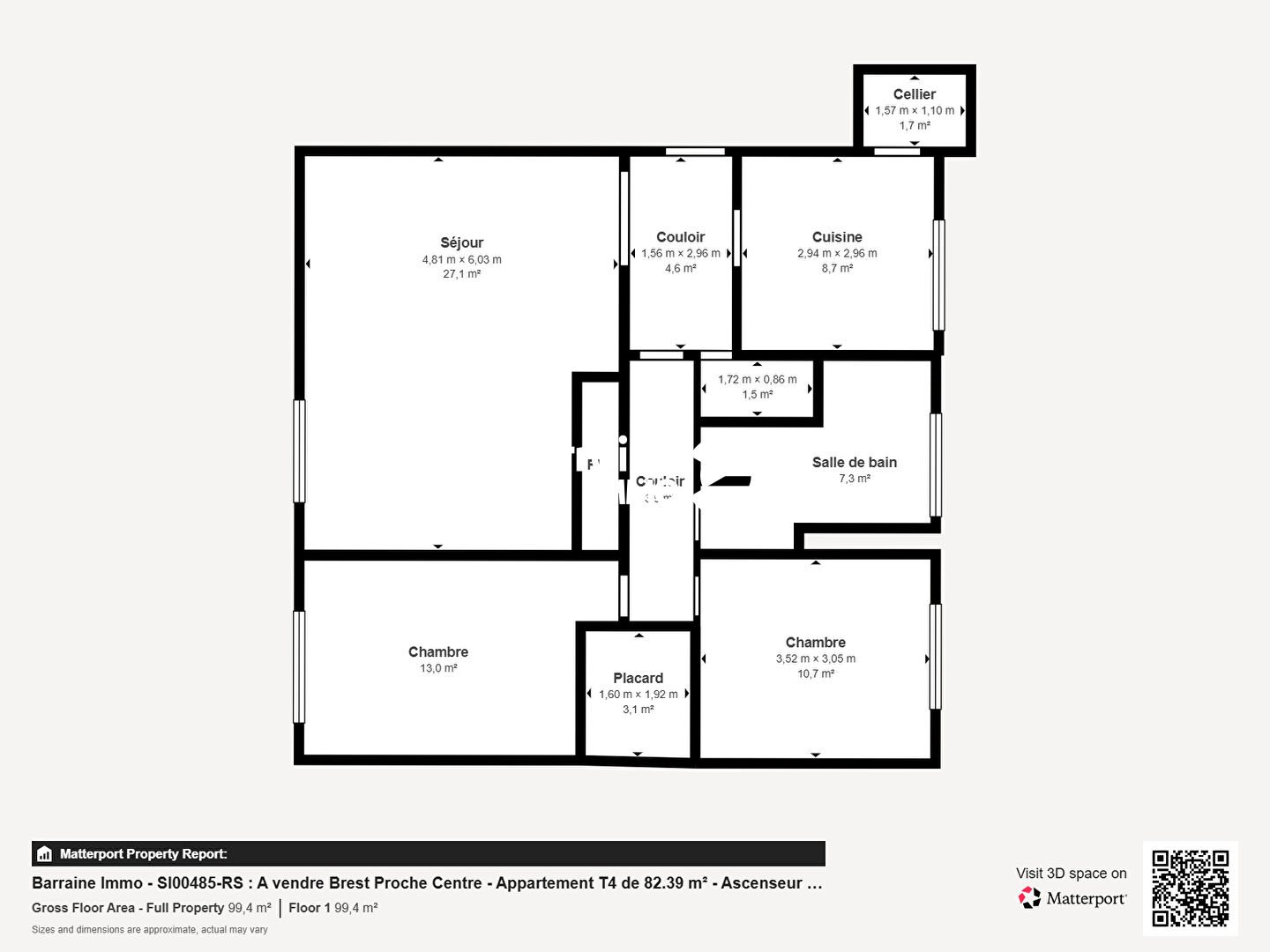 Appartement à vendre, 82m², Brest