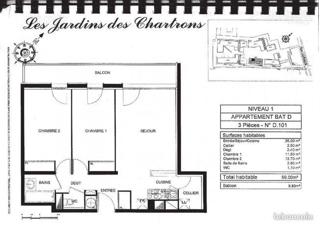 Appartement à louer, 59m², Bordeaux