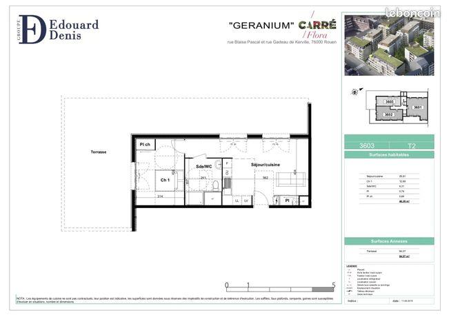 Appartement à louer, 46m², Rouen