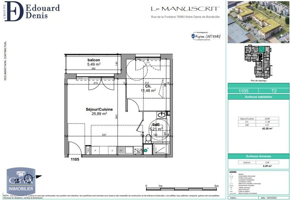 Appartement à louer, 43m², Notre-Dame-de-Bondeville