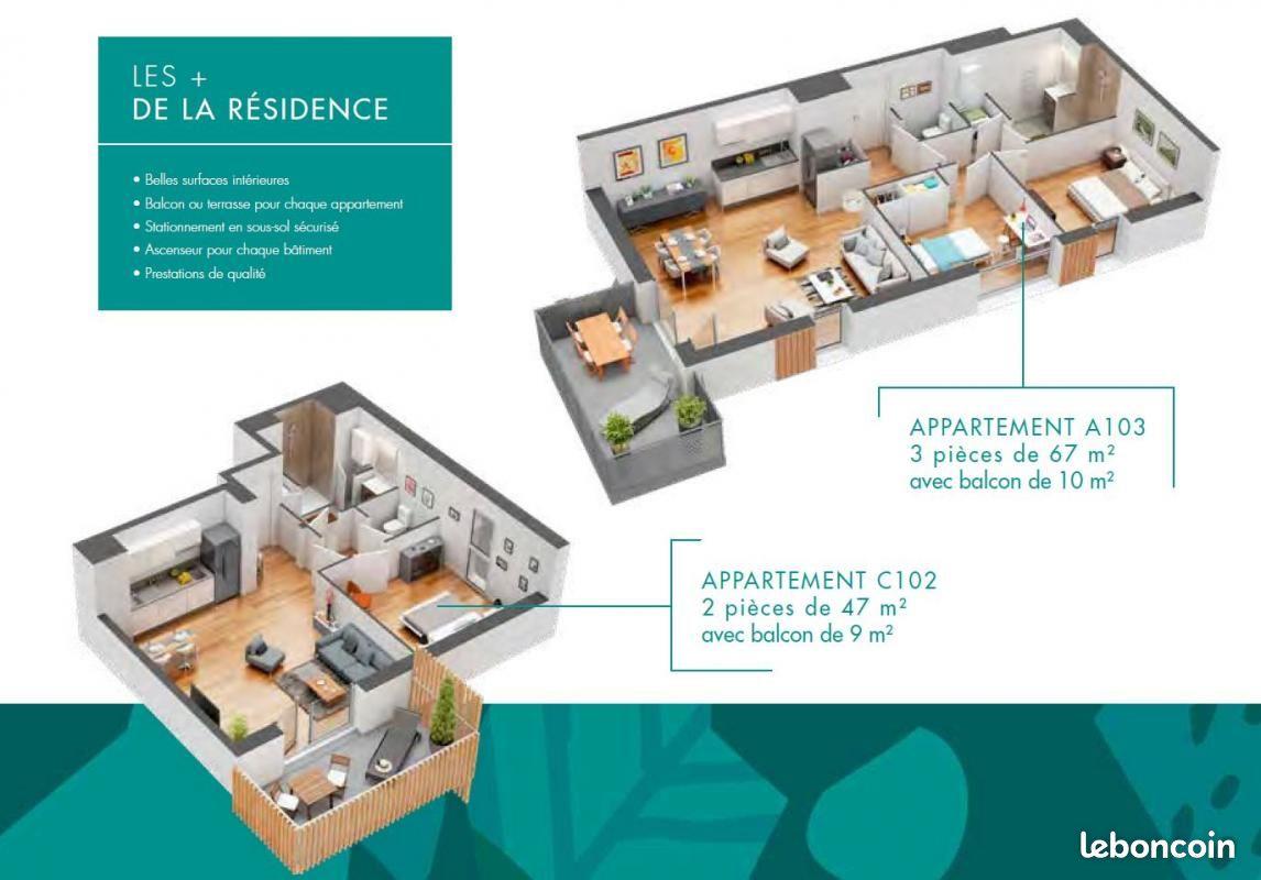 Appartement à louer, 61m², Angers