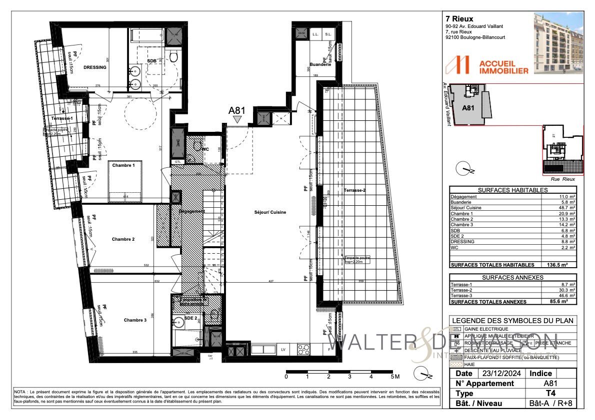 Appartement à vendre, 136m², Boulogne-Billancourt