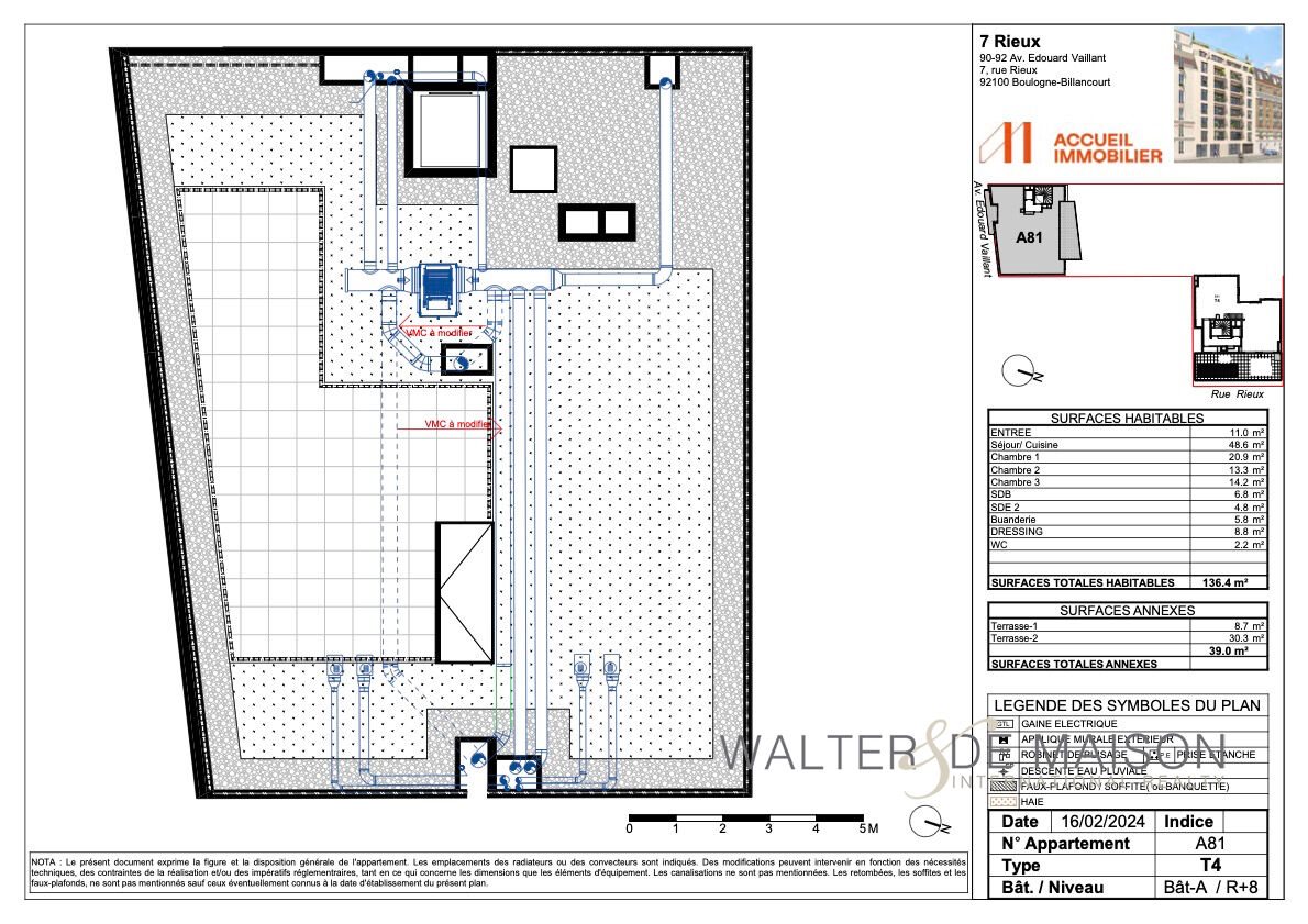 Appartement à vendre, 136m², Boulogne-Billancourt
