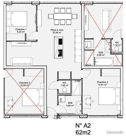 Appartement à vendre, 62m², Besançon