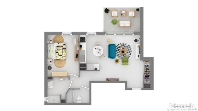 Appartement à louer, 47m², Marseille 8ème