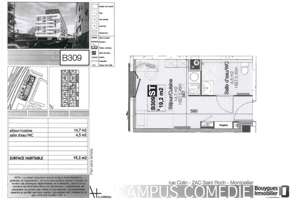 Appartement à vendre, 19m², Montpellier