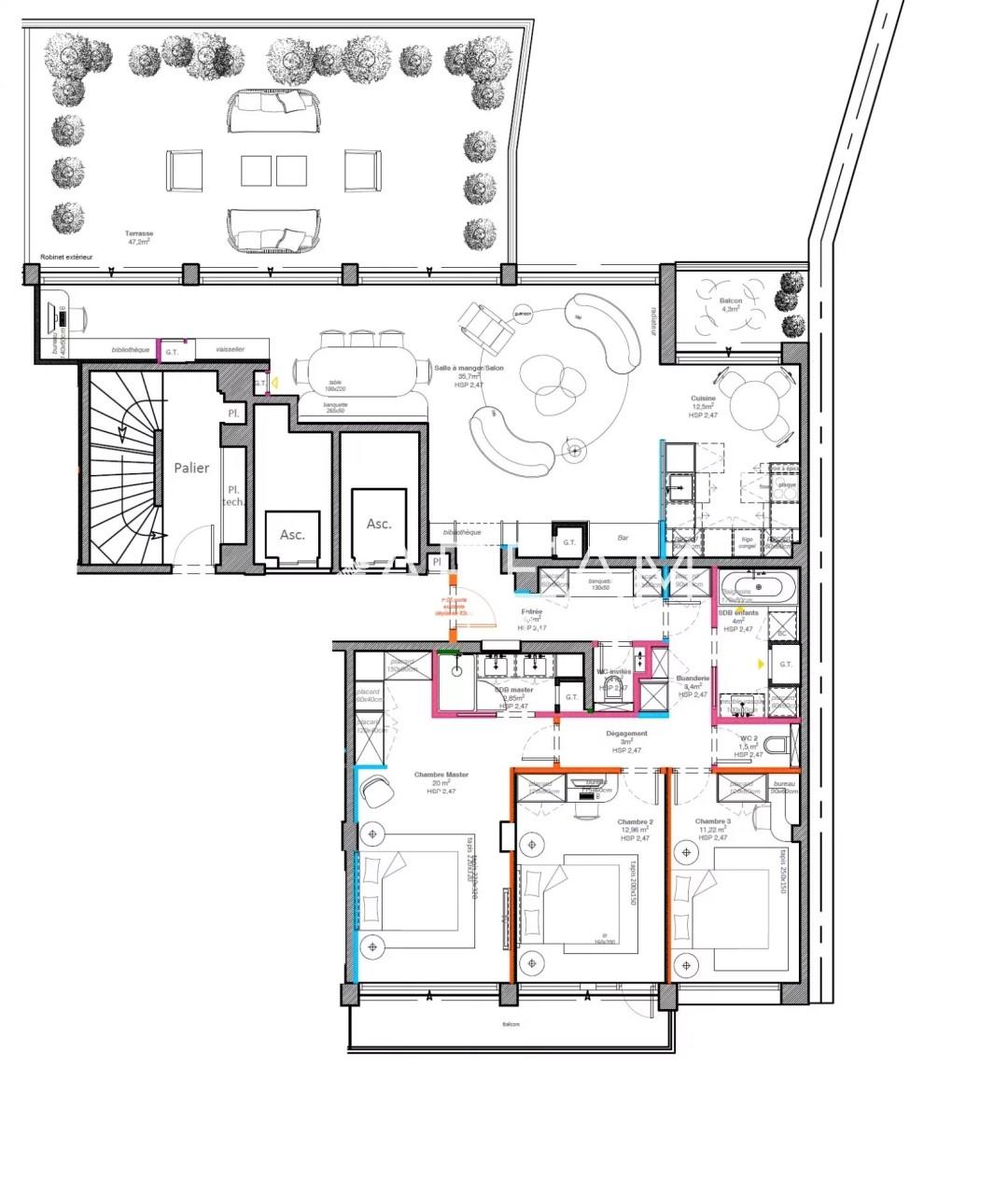 Appartement à vendre, 147m², Paris 8ème