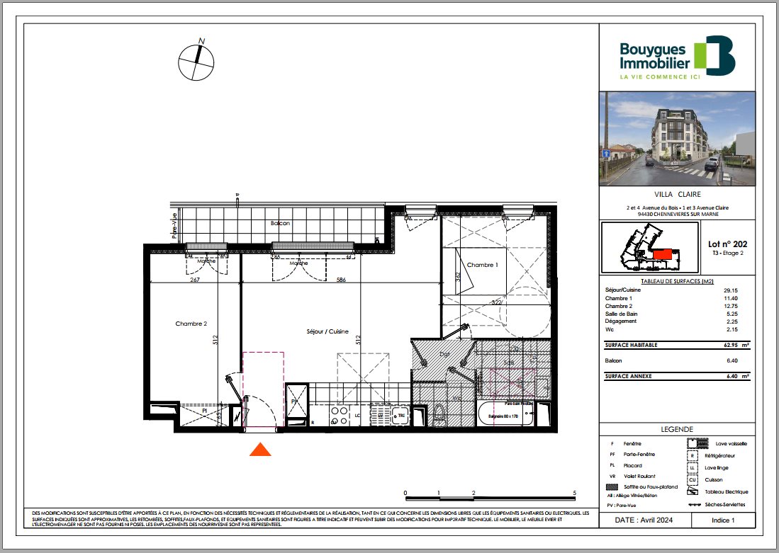 Appartement à louer, 63m², Chennevières-sur-Marne