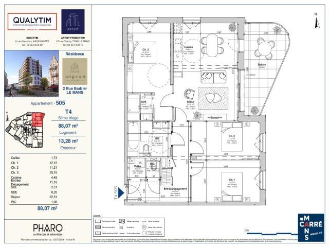 Appartement à vendre, 88m², Le Mans