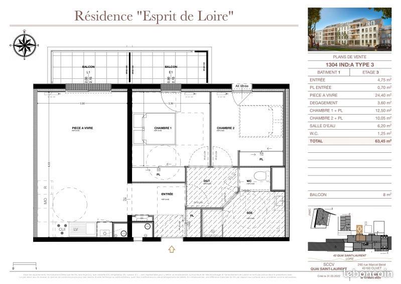 Appartement à louer, 63m², Orléans