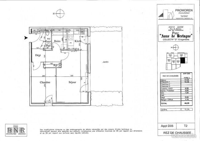 Appartement à vendre, 44m², Janzé