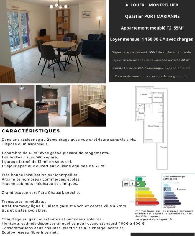 Appartement à louer, 55m², Montpellier