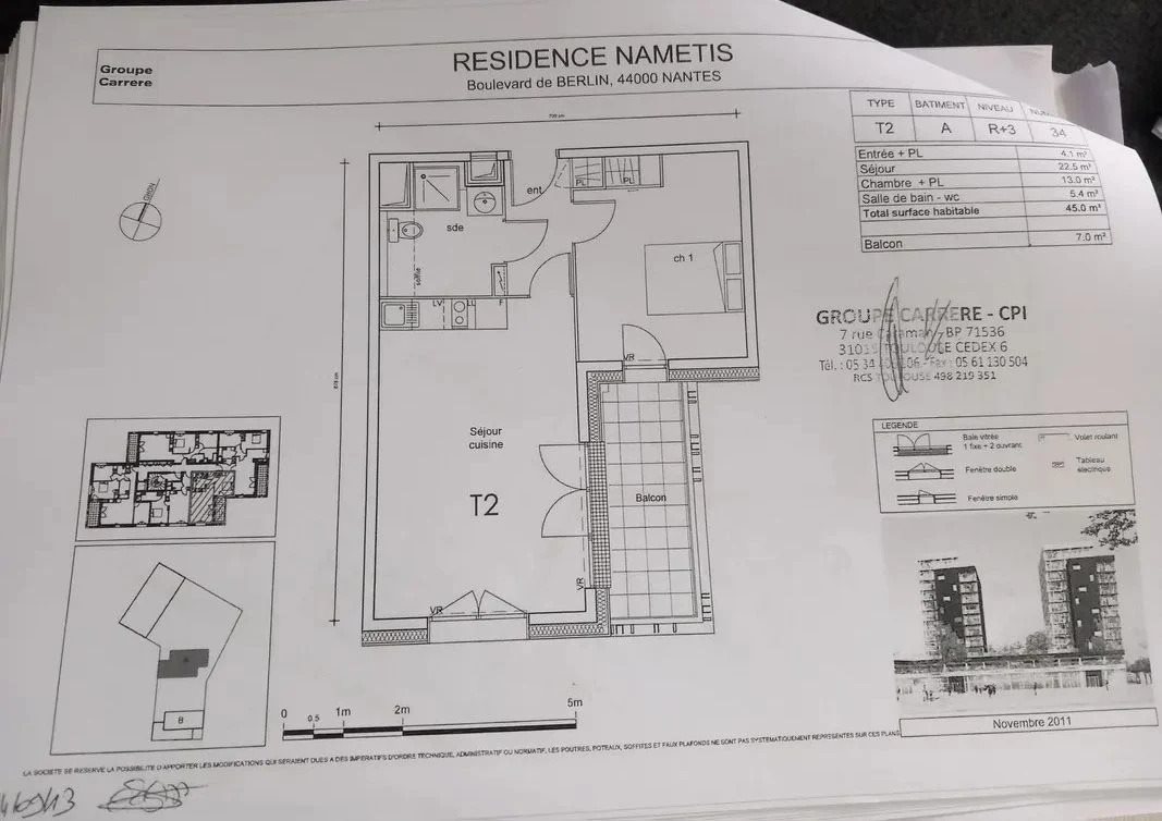 Appartement à louer, 45m², Nantes